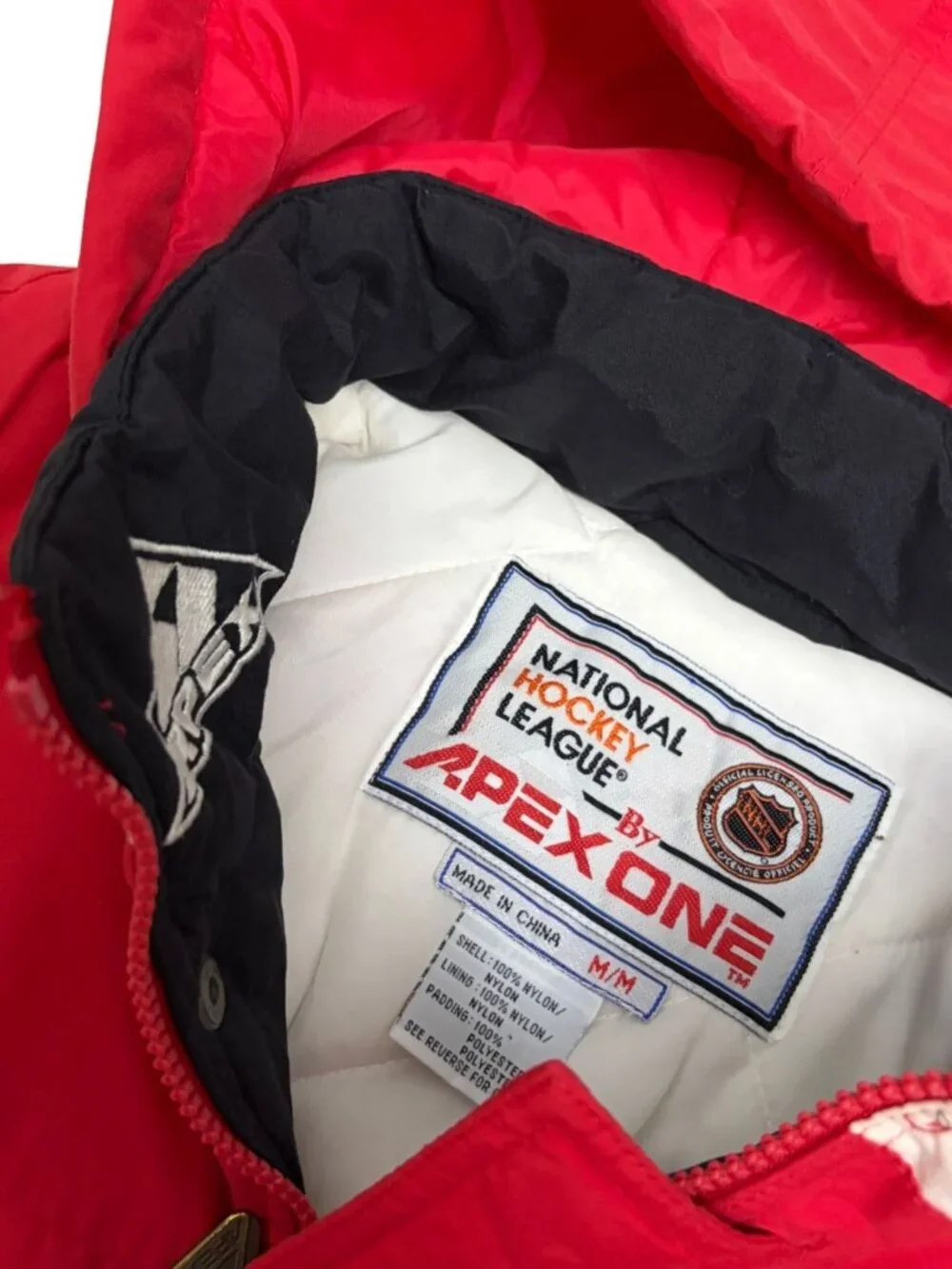 Vintage 90s APEX ONE Chicago Blackhawks Jacket Winter Parka Puffer Coat Mens M